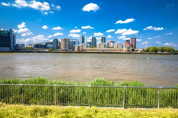 Thames River Canary Wharf View London Capital — Stock Photo, Image
