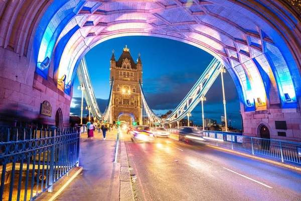 Tower Bridge Londres Vista Noturna Capital Reino Unido — Fotografia de Stock