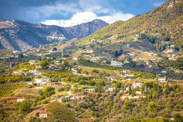 Frigiliana Pozadí Horské Krajiny Vily Pohled Andalusie Region Španělska — Stock fotografie