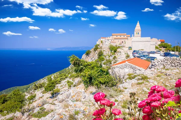 Adria Küstenstadt Lubenice Auf Dem Felsen Insel Cres Archipel Kroatien lizenzfreie Stockfotos