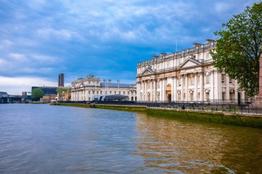 Greenwich liman manzaralı eski Kraliyet Donanma Koleji, Londra, İngiltere 'nin başkenti