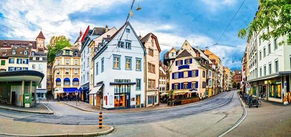 Bazylea Historyczny Widok Ulicę Miasta Północno Zachodnia Szwajcaria — Zdjęcie stockowe