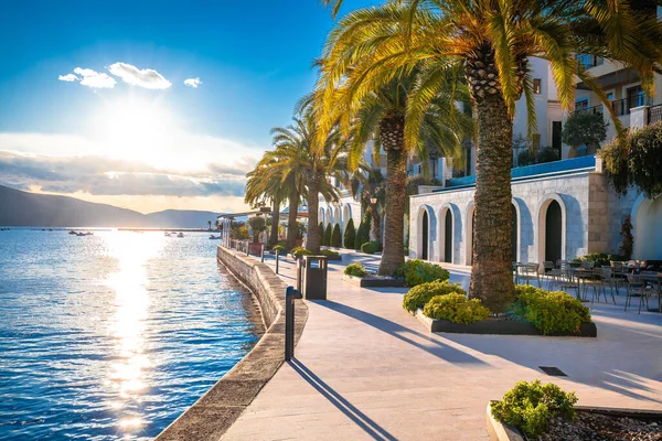 Luxury Coastline Town Tivat Archipelago Montenegro Stock Photo