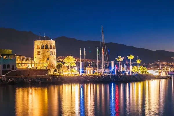 Famous Puerto Banus Marbella Dawn View Andalusia Region Spain Imagem De Stock