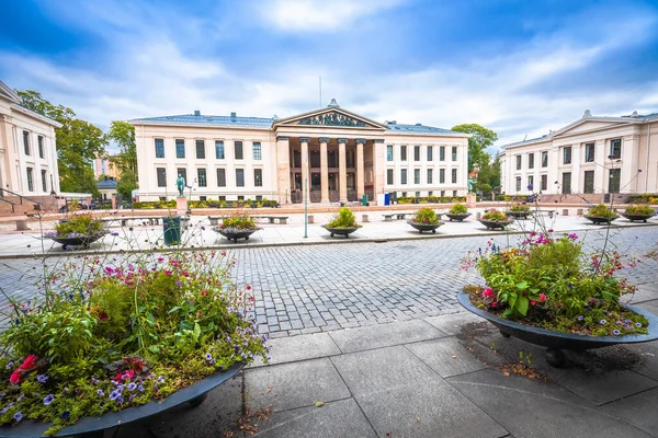 Norveç 'in başkenti Oslo manzaralı tarihi üniversite meydanı