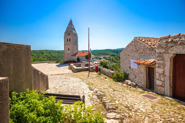 Orașul Piatră Lubenice Insula Cres Vedere Arhipelagul Croației Fotografie de stoc