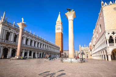 Venedik manzaralı mimari manzaralı Piazza San Marco Meydanı, İtalya turistik merkezi