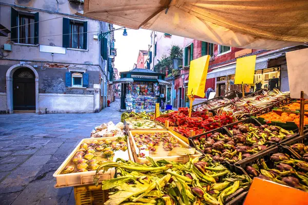 stock image Fruit and vegetable stand in street of Venice view, northern Italy