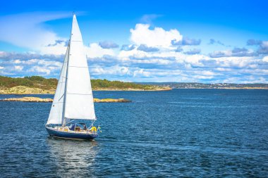 Gothenburg archipelago islands sailboat sailing view,  Goteborg Municipality, Vastra Gotaland County, Sweden clipart