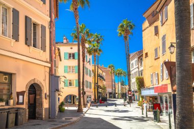 Town of Sanary sur Mer colorful street view, south of France clipart