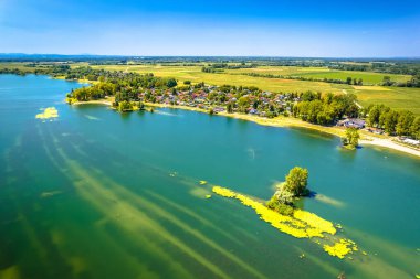 Soderica lake in Podravina region aerial summer view, northern Croatia clipart