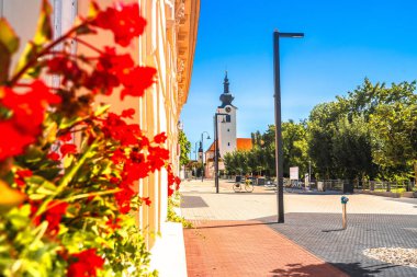 Koprivnica street view, town of bicycles in Podravina region of Croatia clipart