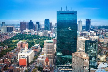 Boston gökyüzü manzarası yukarıdan, Massachusetts, ABD