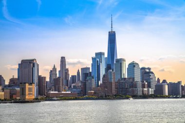 New York City destansı şehir merkezi gökyüzü manzarası, ABD 'nin en büyük şehri.