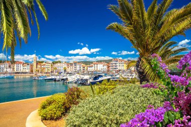 Town of Sanary sur Mer scenic waterfront view, south France clipart