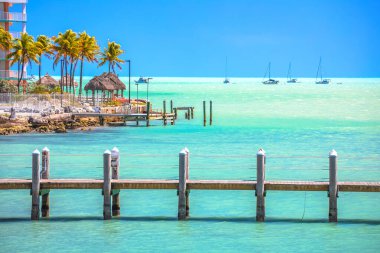 Florida Keys turkuaz deniz manzaralı, Marathon manzaralı, Güney Amerika