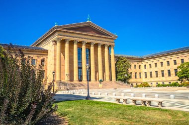 Philadelphia Sanat Müzesi ön cephe manzarası, Pennsylvania eyaleti, ABD