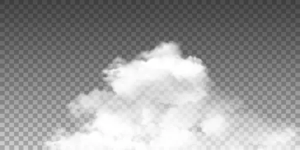 Realistic Cloud Cloudscape Transparent Background Cloud Vector Element Template — Stock Vector