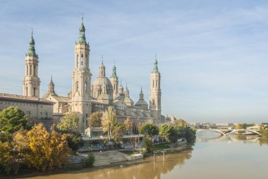 Basilica of Our Lady of the Pillar in Zaragoza, City of Spain clipart
