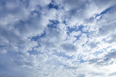 White altocumulus clouds are forming a beautiful cloudy sky, creating a mesmerizing natural background clipart