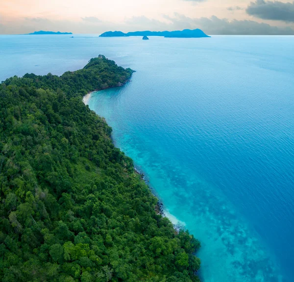 Vista Ángulo Alto Hermosa Isla Nyang Phee Andaman Mar Sur —  Fotos de Stock
