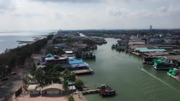 Letecký Pohled Řeku Rayong Rayongu Východně Thajska — Stock video