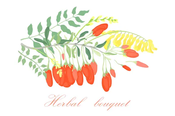 Buquê Vintage Com Flores Desenhadas Mão Folhas Para Convites Cartões Ilustrações De Stock Royalty-Free