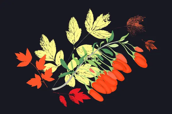 Buquê Vintage Com Flores Desenhadas Mão Folhas Para Convites Cartões Ilustração De Stock