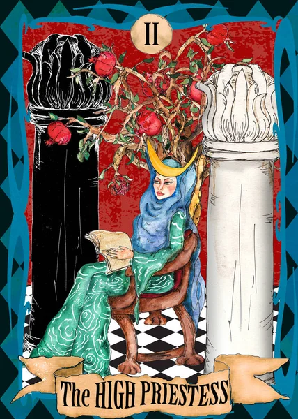 Tarot Major Arcanas Vintage Style Watercolor Cards — Stock Photo, Image