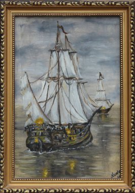 Orijinal sanat gemisi yağlı boya tabloları