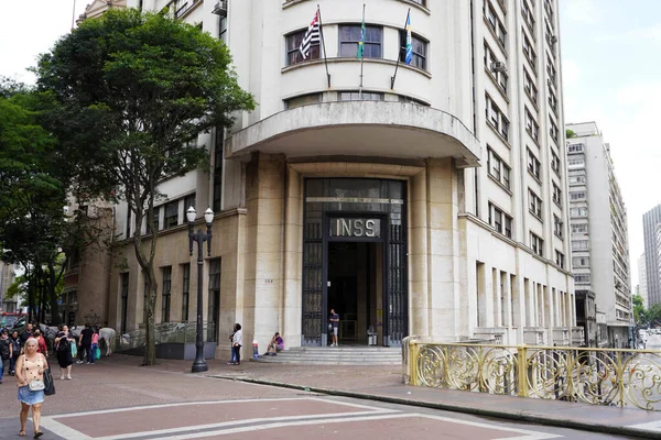 Sao Paulo Brasil Novembro 2022 Fachada Palácio Instituto Inss Seguridade — Fotografia de Stock