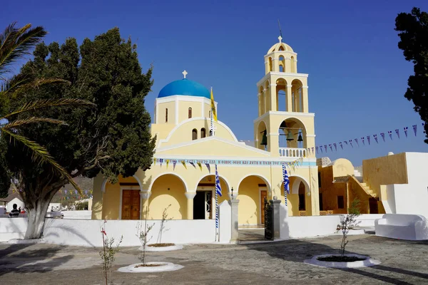 Santorini Grécia Abril 2022 Santa Georgios Oia Santa Igreja Ortodoxa — Fotografia de Stock
