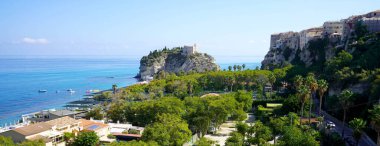 Panoramic banner view of Tropea cityscape, Calabria, Italy