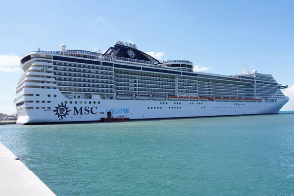 stock image TRIESTE, ITALY - APRIL 16, 2022: MSC Fantasia is a cruise ship owned and operated by MSC Cruises