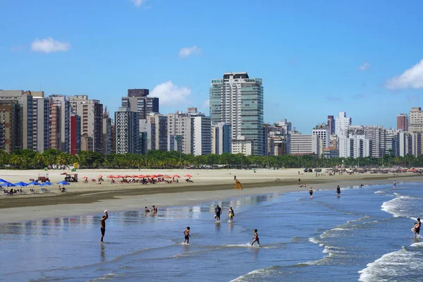 Santos Brazil Mars 2023 Stranden Praia Jose Menino Santos Brasilien — Stockfoto