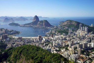 Rio de Janeiro şehri ve Guanabara Körfezi ile Rio de Janeiro, Brezilya Botafogo bölgesi