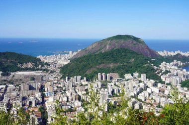 Rio de Janeiro şehir manzarası Mirante Dona Marta panoramik terası, Brezilya