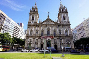 RIO DE JANEIRO, BRAZIL - 22 Haziran 2023: Rio de Janeiro, Brezilya 'daki önemli tarihi Roma Katolik Kilisesi