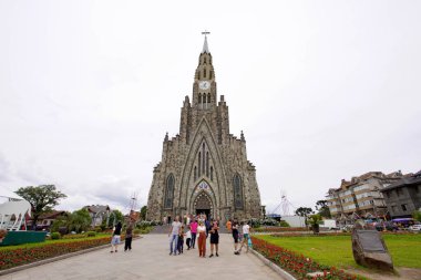 CANELA, BRAZIL - 27 Kasım 2023: Ana kilise Rio Grande do Sul, Brezilya