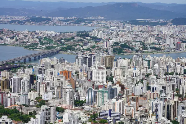 Florianopolis 'in havadan görünüşü, Santa Catarina, Brezilya