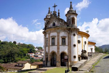 Church of Our Lady of the Rosary of Black Men in Ouro Preto touristic destination, UNESCO world heritage site in Minas Gerais state, Brazil clipart