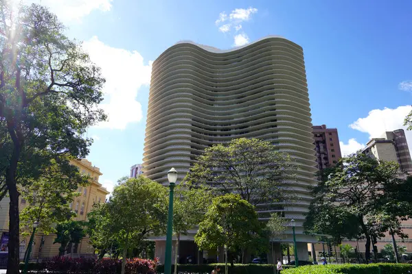 Belo Horizonte Brasilien April 2024 Edificio Niemeyer Ist Ein Wohnhaus Stockbild