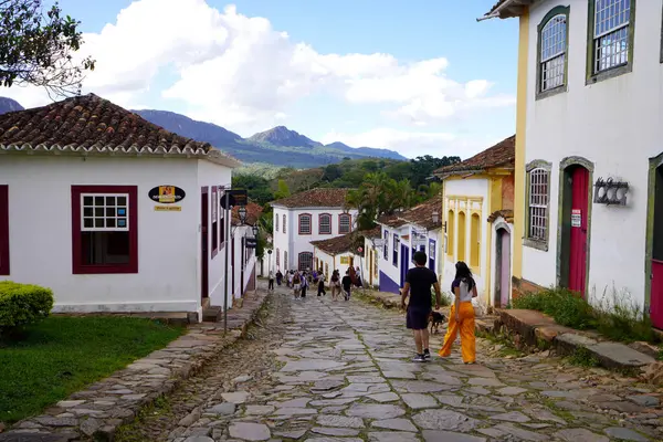 Tiradentes, Brezilya - 1 Mayıs 2025 Brezilya sömürge şehri Tiradentes, Minas Gerais, Brezilya