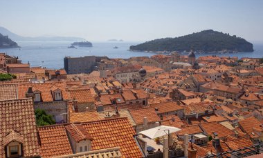 Hırvatistan 'ın Kent Duvarından Dubrovnik Eski Kent Manzarası.