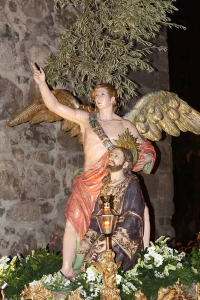 Wielki Tydzień Tydzień Namiętności Rzeźbiarskie Przejście Jezusa Sadzie Drzew Oliwnych — Zdjęcie stockowe