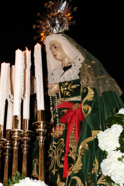 Settimana Santa Processione Passaggio Con Immagine Della Vergine Addolorata — Foto Stock