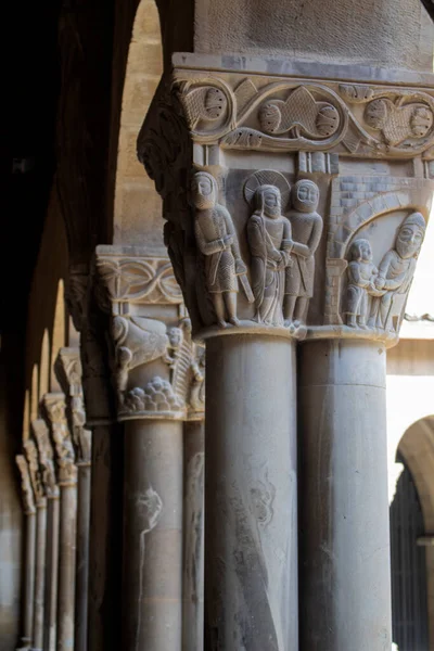 Column Capitals Cathedral Huesca Spain — Stock Photo, Image