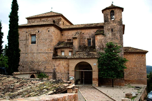 Μεσαιωνική Άποψη Του Τοπίου Της Πόλης Alquezar Στην Huesca Ισπανία — Φωτογραφία Αρχείου