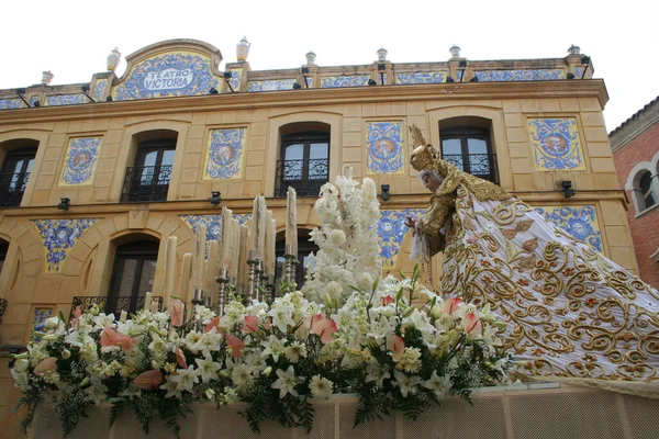 Procesión Virgen Durante Semana Santa Talavera Toledo — Foto de Stock