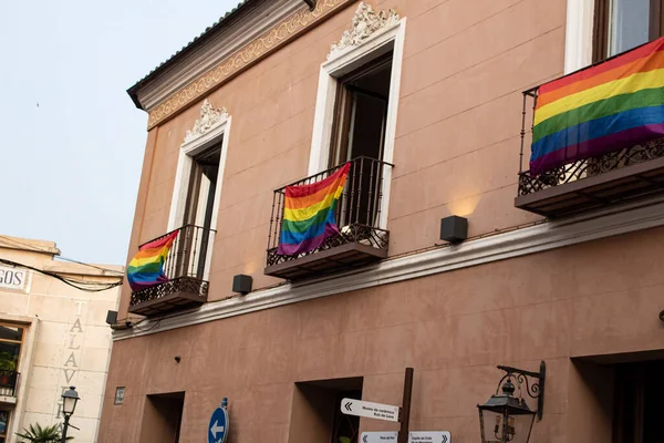 Balcony Rainbow Lgbt Flag — Stock Photo, Image